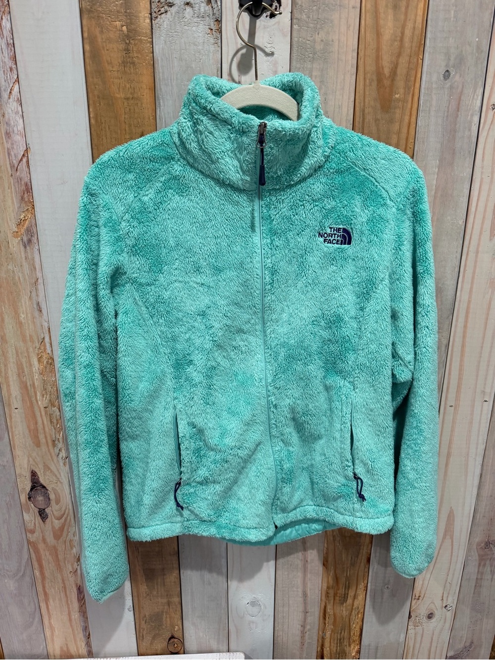 The North Face Women's Plush Full-Zip Fleece Jacket Mint Green. Women’s Small